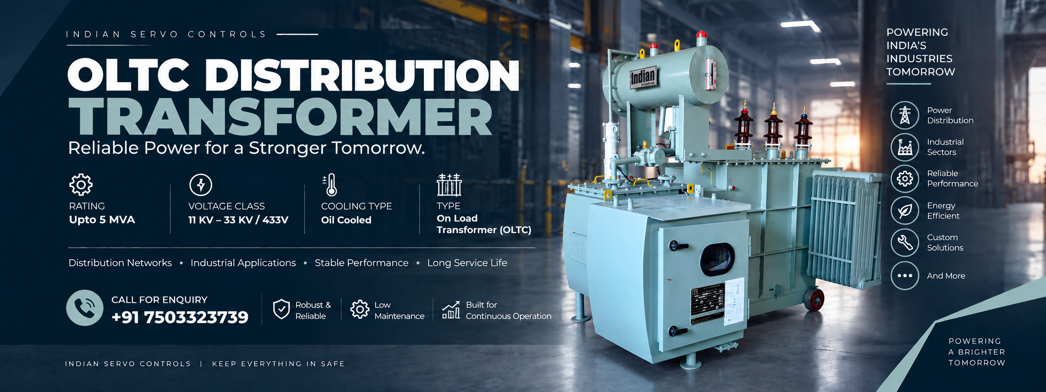 Best servo stabilizer manufacturers in india Indian Servo Controls OLTC Distribution Transformer